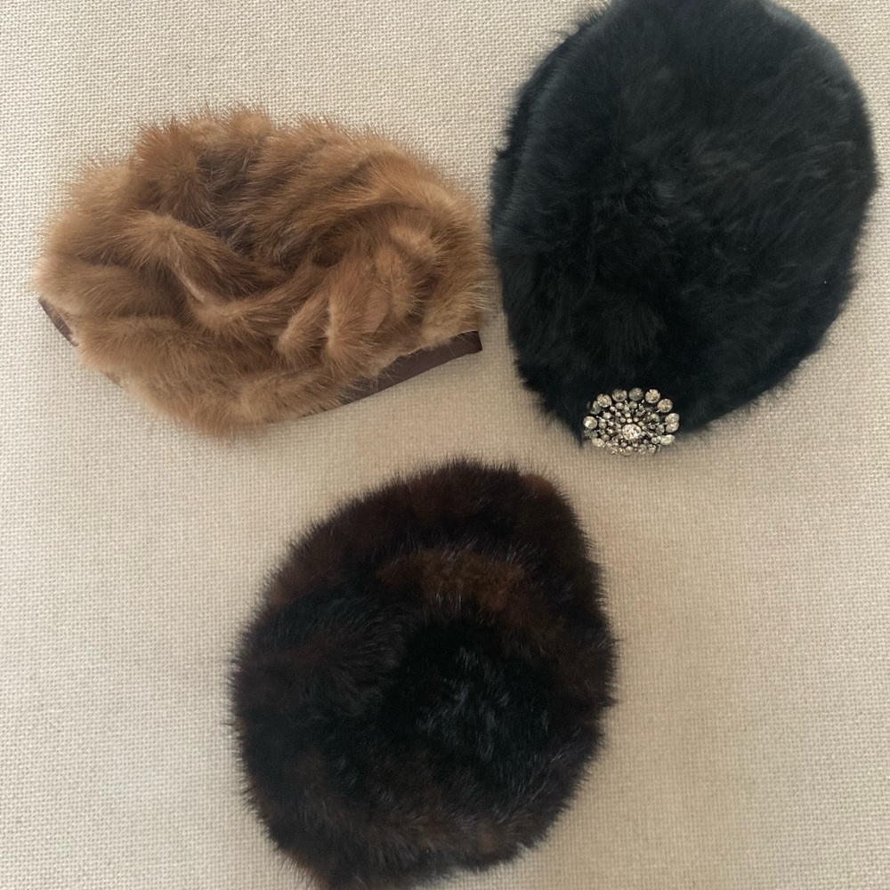 Set of Vintage Fur Hats